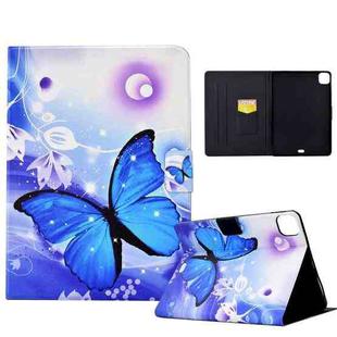 For iPad Pro 11 2024 Voltage Colored Drawing Smart Leather Tablet Case(Blue Butterfly)