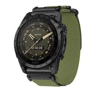 For Garmin MARQ Athlete Gen 2 22mm Two-Section Nylon Watch Band(Army Green)