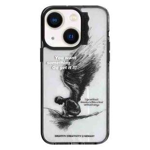 For iPhone 13 Colorful Wave Circle Creative Pattern Phone Case(Sketch Wings)