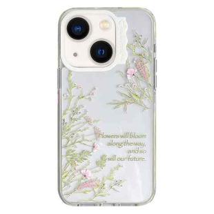 For iPhone 13 Colorful Wave Circle Creative Pattern Phone Case(White Flower)