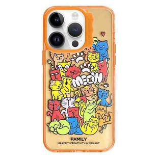 For iPhone 13 Pro Max Colorful Wave Circle Creative Pattern Phone Case(Orange Animals)