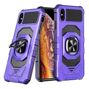 For iPhone XS / X Magnetic Ring Holder Phone Case(Purple)