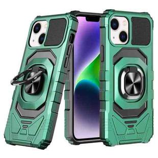For iPhone 14 Magnetic Ring Holder Phone Case(Dark Green)