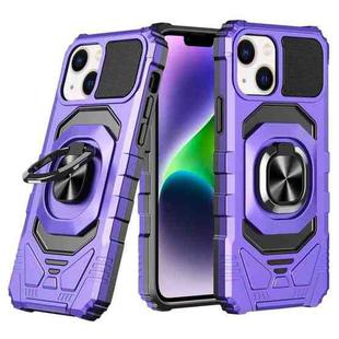 For iPhone 14 Plus Magnetic Ring Holder Phone Case(Purple)