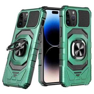 For iPhone 14 Pro Magnetic Ring Holder Phone Case(Dark Green)