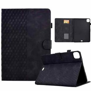 For iPad Pro 11 2024 Rhombus Embossed Leather Tablet Case(Black)