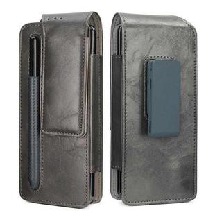 For Samsung Galaxy Z Fold5/Fold4/Fold3 Business Back Clip Leather Phone Bag, Without Pen(Grey)