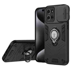 For Motorola Moto G75 Camshield Ring Holder Phone Case(Black)