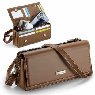 CaseMe ME30 Max Multifunctional Large-Capacity Shoulder Crossbody Phone Bag(Brown)