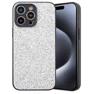 For iPhone 15 Pro Max Glitter Powder TPU Hybrid PC Phone Case(White)