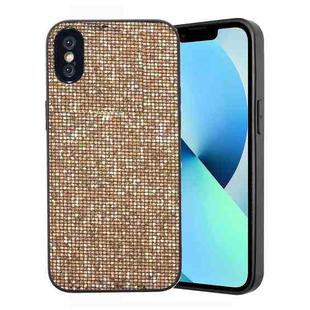 For iPhone XS Max Glitter Powder TPU Hybrid PC Phone Case(Gold)