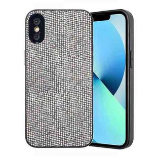 For iPhone XS Max Glitter Powder TPU Hybrid PC Phone Case(Silver)