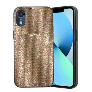 For iPhone XR Glitter Powder TPU Hybrid PC Phone Case(Gold)