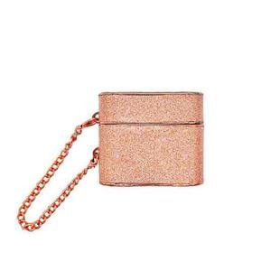 For AirPods 3 Cylindrical Glitter Leather Texture Bluetooth Earphone Protective Case(Rose Gold)