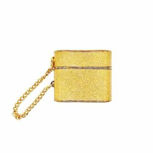 For AirPods 3 Cylindrical Glitter Leather Texture Bluetooth Earphone Protective Case(Gold)