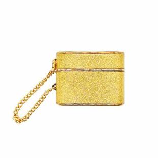 For AirPods Pro Cylindrical Glitter Leather Texture Bluetooth Earphone Protective Case(Gold)