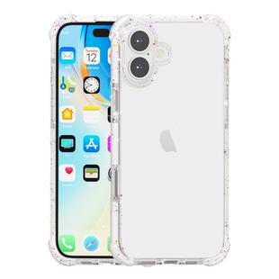 For iPhone 16 Acrylic Color Point Transparent Phone Case(White)