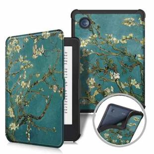 For KOBO Clara Colour 2E 2022 Painted Voltage Caster TPU Leather Smart Tablet Case(Apricot Blossom)