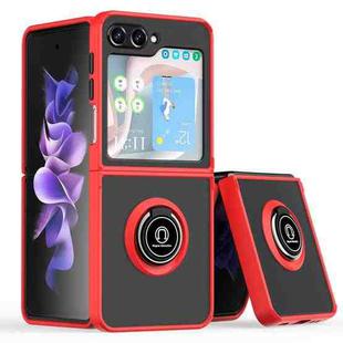 For Samsung Galaxy Z Flip5 Q Shadow 1 Series TPU + PC Phone Case with Ring(Red)