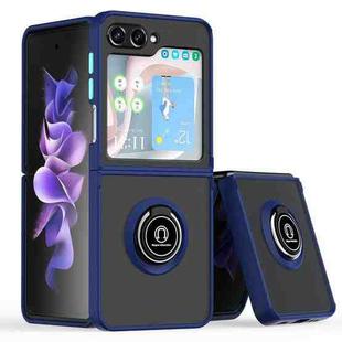 For Samsung Galaxy Z Flip5 Q Shadow 1 Series TPU + PC Phone Case with Ring(Royal Blue)