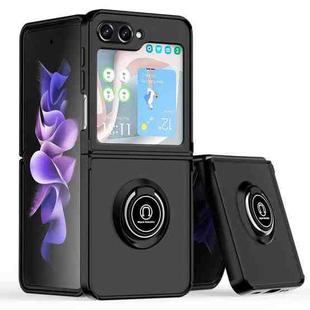 For Samsung Galaxy Z Flip5 Q Shadow 1 Series TPU + PC Phone Case with Ring(Black+Black)