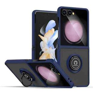 For Samsung Galaxy Z Flip7 Q Shadow 1 Series TPU + PC Phone Case with Ring(Royal Blue)