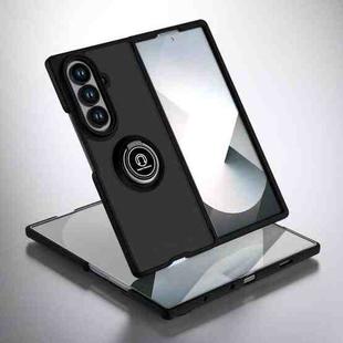 For Samsung Galaxy Z Fold7 Q Shadow 1 Series TPU + PC Phone Case with Ring(Black+Black)