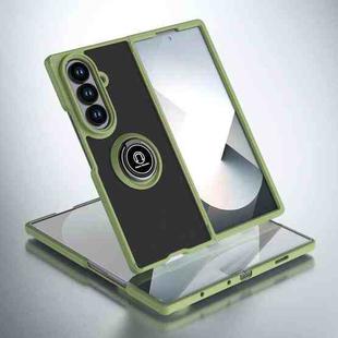 For Samsung Galaxy Z Fold7 Q Shadow 1 Series TPU + PC Phone Case with Ring(Army Green)