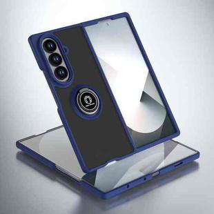For Samsung Galaxy Z Fold7 Q Shadow 1 Series TPU + PC Phone Case with Ring(Royal Blue)