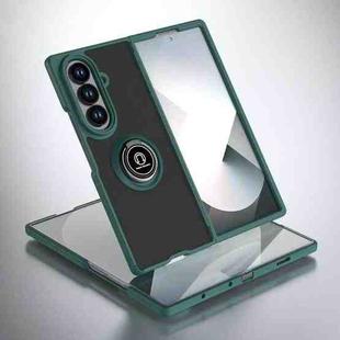 For Samsung Galaxy Z Fold7 Q Shadow 1 Series TPU + PC Phone Case with Ring(Dark Green)