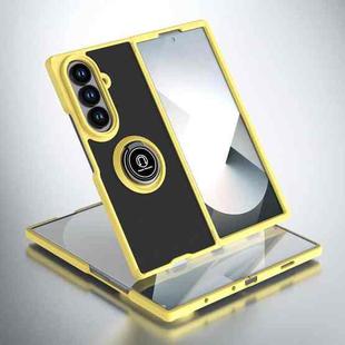 For Samsung Galaxy Z Fold7 Q Shadow 1 Series TPU + PC Phone Case with Ring(Yellow)