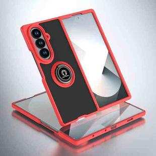 For Samsung Galaxy Z Fold7 Q Shadow 1 Series TPU + PC Phone Case with Ring(Red)