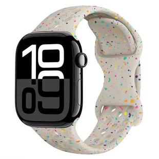 For Apple Watch Series 10 46mm Hole Style Butterfly Buckle Camouflage Silicone Watch Band(Starlight Color)