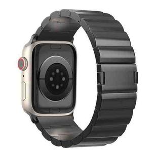 For Apple Watch SE 2023 44mm One-Bead Magnetic Buckle Titanium Metal Watch Band(Black)