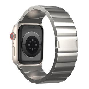 For Apple Watch SE 2023 44mm One-Bead Magnetic Buckle Titanium Metal Watch Band(Silver)