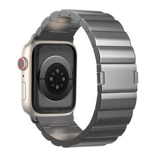 For Apple Watch Series 7 41mm One-Bead Magnetic Buckle Titanium Metal Watch Band(Grey)