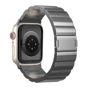 For Apple Watch Series 3 38mm One-Bead Magnetic Buckle Titanium Metal Watch Band(Grey)