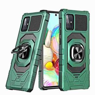 For Samsung Galaxy A71 4G Magnetic Ring Holder Phone Case(Dark Green)