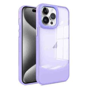 For iPhone 15 Pro Max Two-color High Transparency Skin Feel TPU Phone Case(Purple)