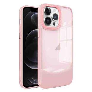 For iPhone 12 / 12 Pro Two-color High Transparency Skin Feel TPU Phone Case(Pink)