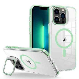 For iPhone 13 Pro Max J2 High Transparent MagSafe Magnetic Frame Holder Phone Case(Matcha Green)