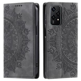 For Honor 200 Lite Totem Embossed Magnetic Leather Phone Case(Grey)