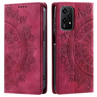 For Honor 200 Lite Totem Embossed Magnetic Leather Phone Case(Red)