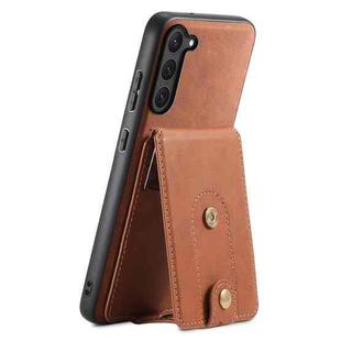 For Samsung Galaxy S23 5G Denior D14 NK Retro Pattern MagSafe Magnetic Card Holder Leather Phone Case(Brown)