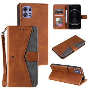 For Motorola Edge 50 Pro Nail Skin Feel Stitching Calf Texture Leather Phone Case(Brown)