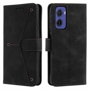 For Motorola Moto G05 Nail Skin Feel Stitching Calf Texture Leather Phone Case(Black)