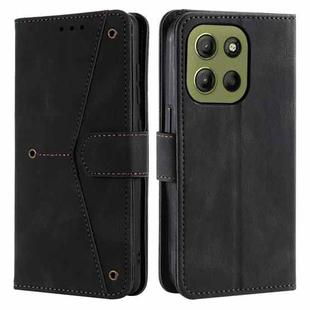 For Motorola Moto G15 Nail Skin Feel Stitching Calf Texture Leather Phone Case(Black)