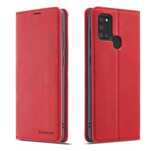 For Samsung Galaxy A21s Forwenw Dream Series Oil Edge Strong Magnetism Horizontal Flip Leather Case with Holder & Card Slots & Wallet & Photo Frame(Red)