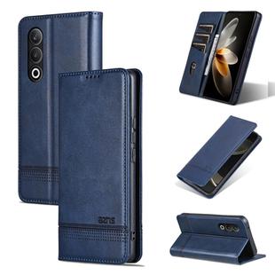 For OnePlus Nord CE4 AZNS Magnetic Calf Texture Flip Leather Phone Case(Dark Blue)
