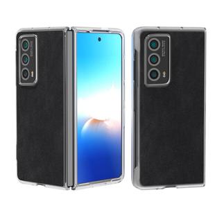For Honor Magic Vs2 PU Leather Transparent Edge Phone Case(Black)